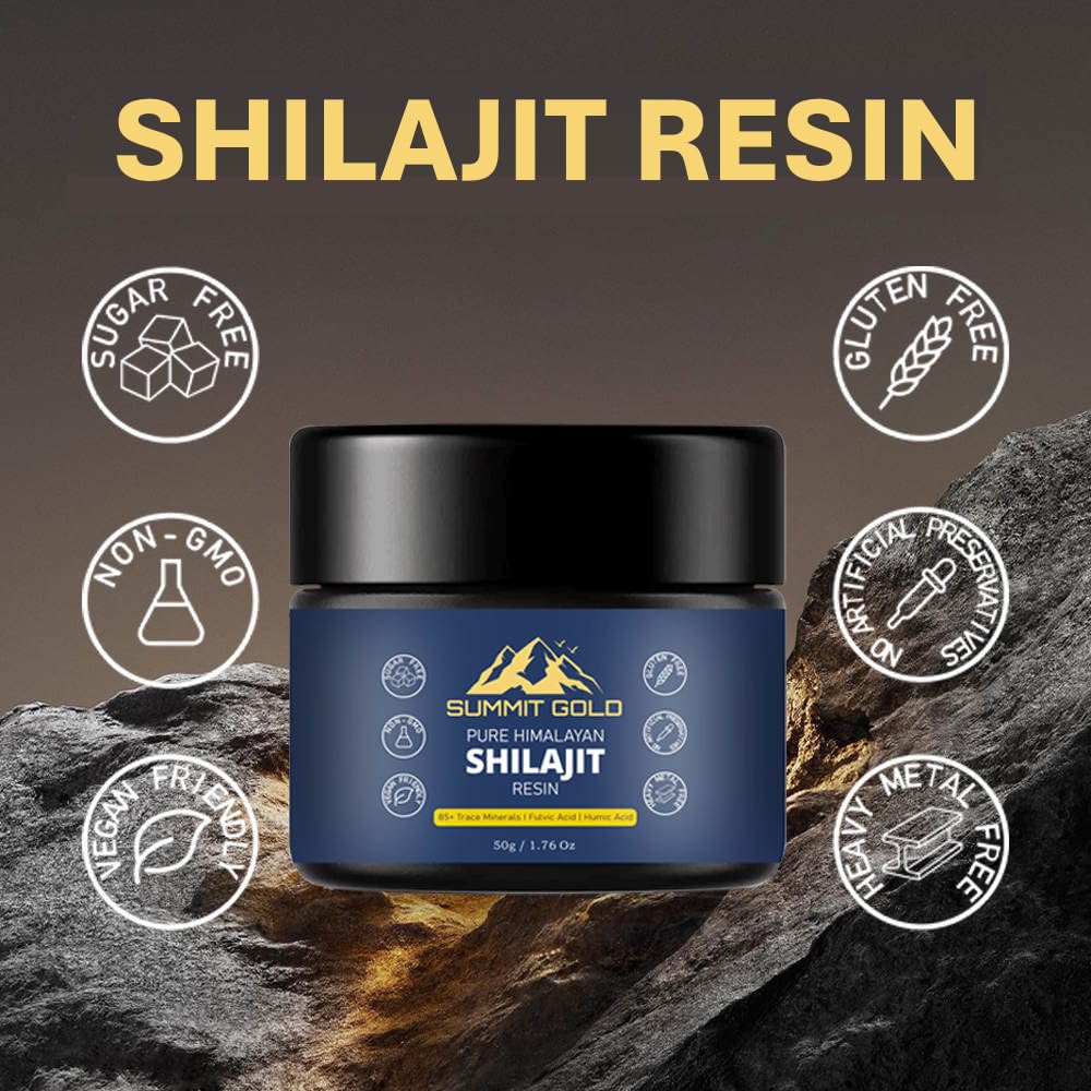 Shilajit Resin Natural Himalayan Supplement with Metal Spoon