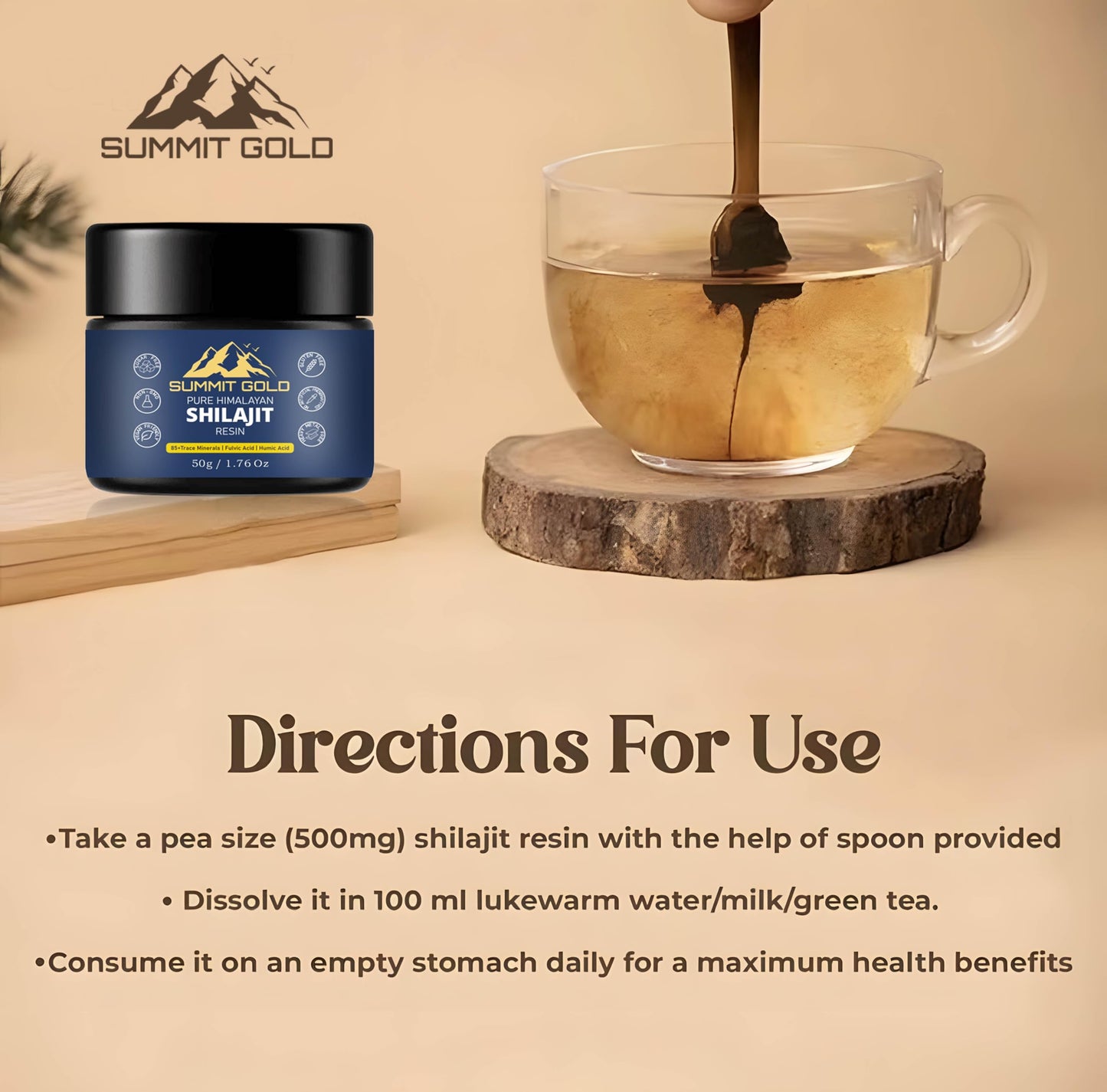 Shilajit Resin Natural Himalayan Supplement with Metal Spoon