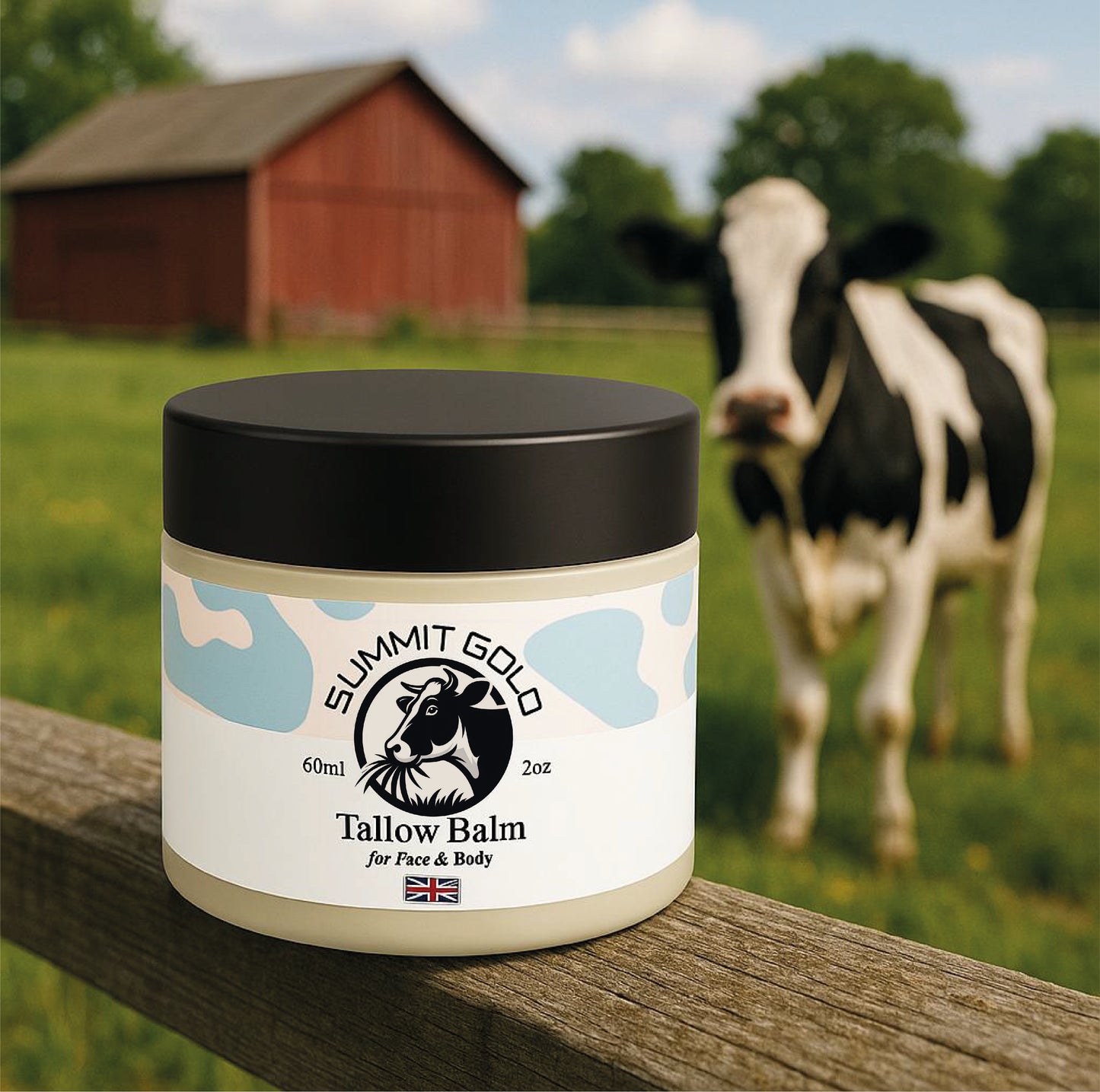 Grass-Fed Beef Tallow Balm Face Cream & Moisturiser with Jojoba Oil, Honey & Beeswax