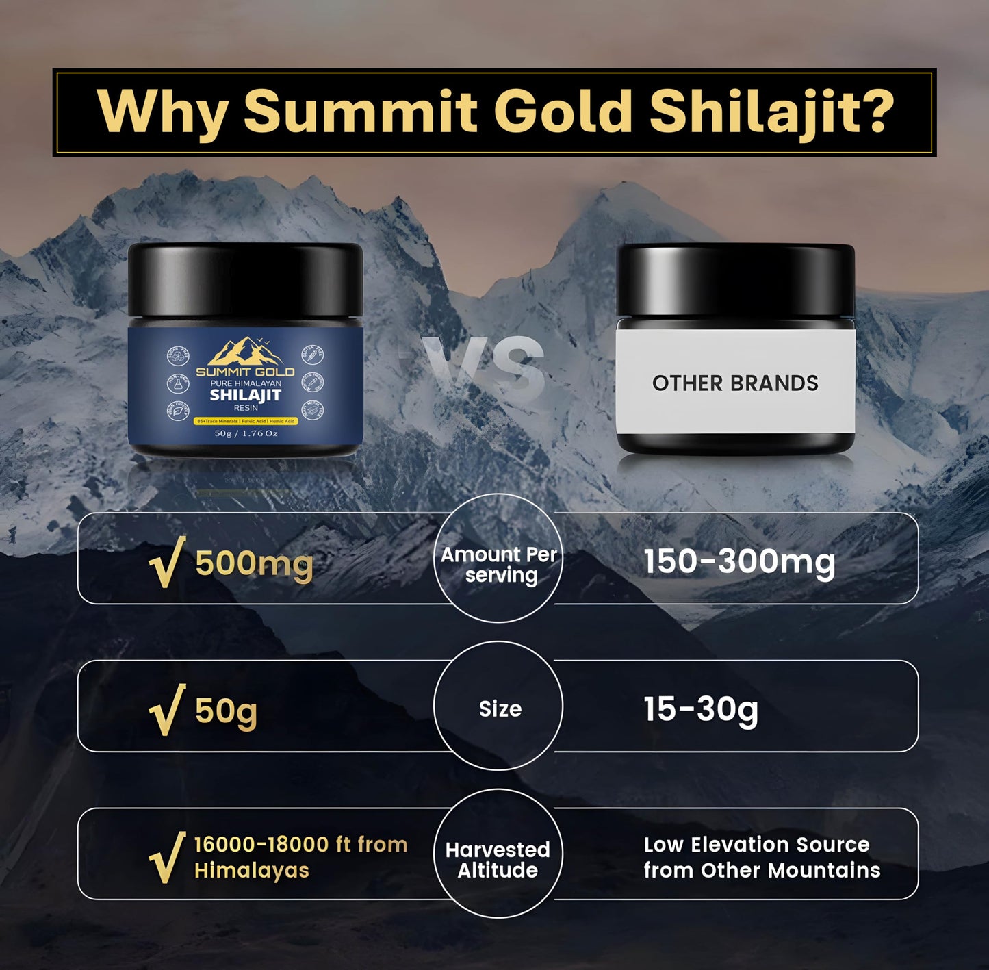 Shilajit Resin Natural Himalayan Supplement with Metal Spoon